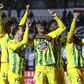 Jogadores do Tondela festejam golo contra o Estrela da Amadora - Foto: MIGUEL A. LOPES/LUSA