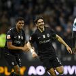 Francisco Trincão sorri com o golo em Moreira de Cónegos num jogo em que os sportinguistas sorriram por três vezes - Foto: MIGUEL LEMOS/KAPTA+