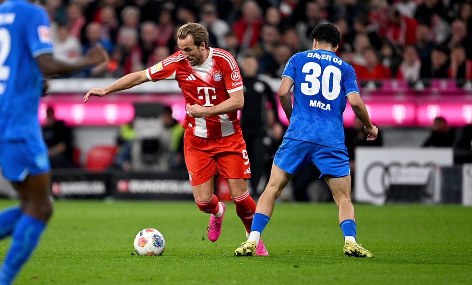 Harry Kane em ação frente ao Leverkusen