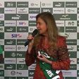Lucas Evangelista com a presidente do Palmeiras, Leila Pereira