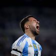 Otamendi, central do Benfica e da Argentina, a gritar durante um jogo da Argentina