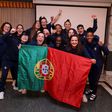 A festa da seleção feminina de futsal após garantir o apuramento para o Campeonato do Mundo