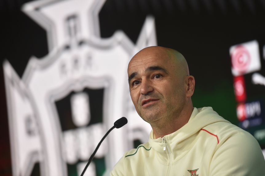 Roberto Martínez, selecionador nacional, em conferência de imprensa