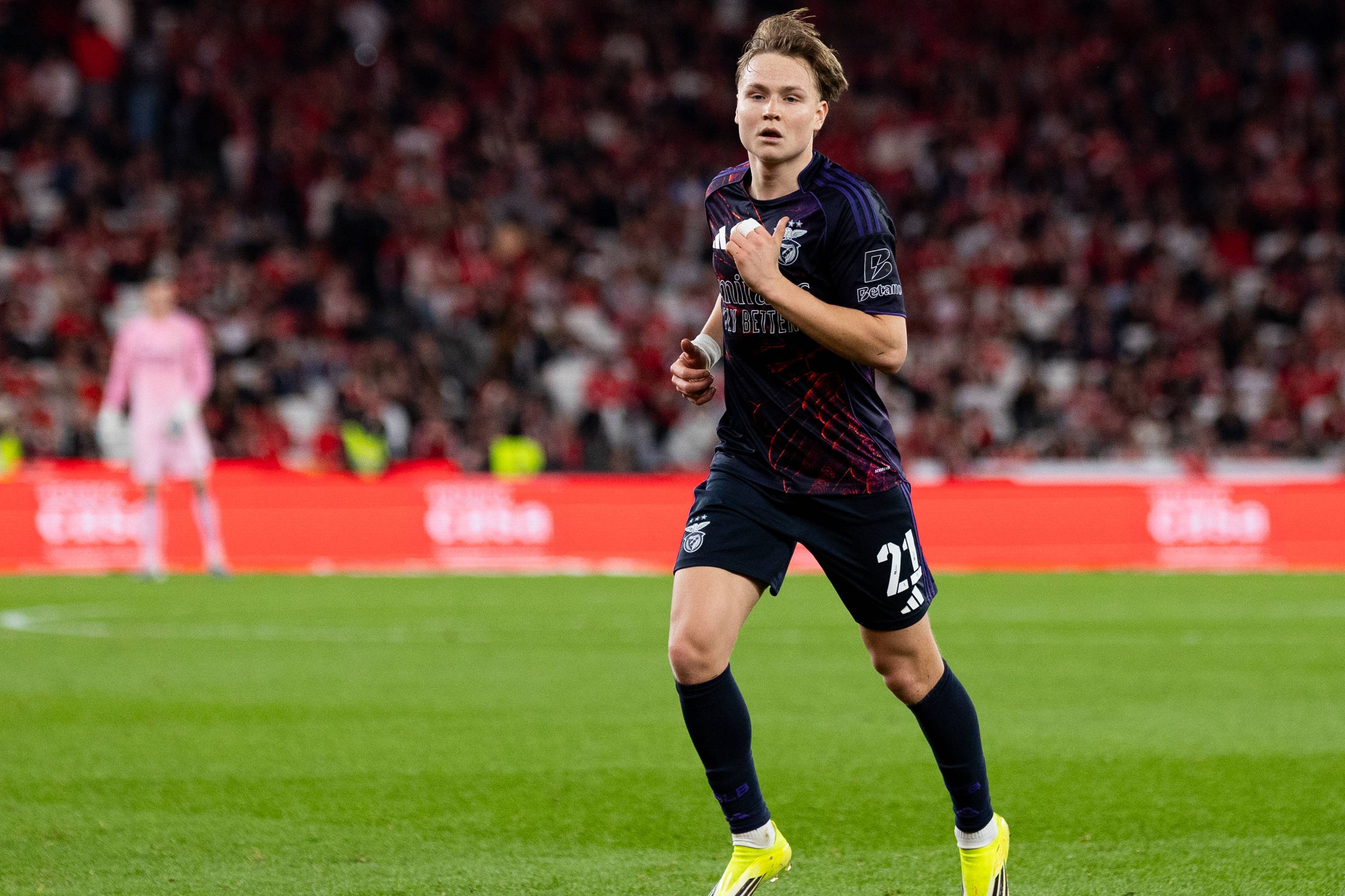 Andreas Schjelderup, extremo do Benfica - Foto: IMAGO