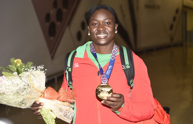 Auriol Dongmo conquistou a medalha de ouro no lançamento do peso em Belgrado, em 2022 - Foto: A BOLA/André Alves