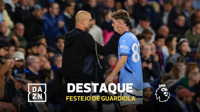 Guardiola festeja efusivamente a vitória com Matheus Nunes (vídeo)