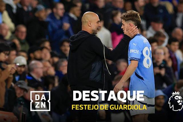 Guardiola festeja efusivamente a vitória com Matheus Nunes (vídeo)