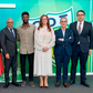 José Maria Neves e Hélder Tavares, ao centro, encontraram-se no camarote presidencial do Estádio João Cardoso. Gonçalo Feio (o primeiro da ponta esquerda) também esteve presente