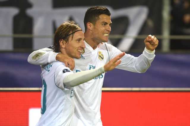 Modric e Cristiano Ronaldo juntos no Real Madrid