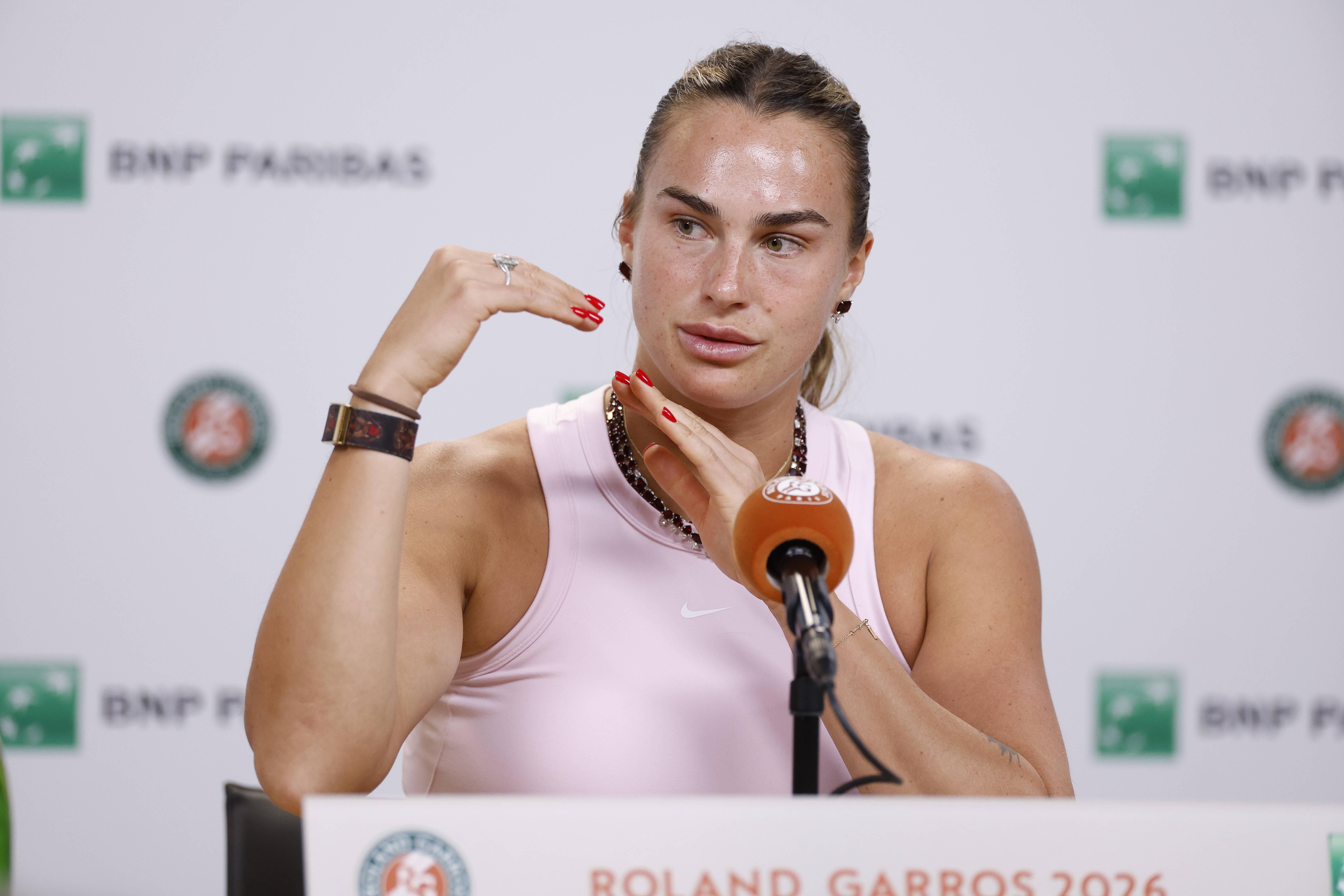 Aryna Sabalenka assumiu o protesto e já chegou a ameaçar com boicote aos Grand Slams. IMAGO