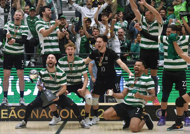 A festa do título de campeão nacional do Sporting. Foto Miguel Nunes/A BOLA