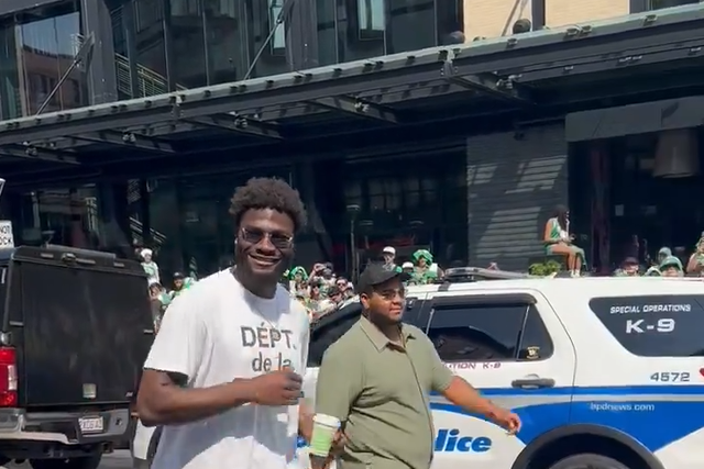 Neemias na parada de campeões dos Celtics