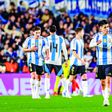 Thiago Almada, 24 anos, festeja golo marcado pela Argentina