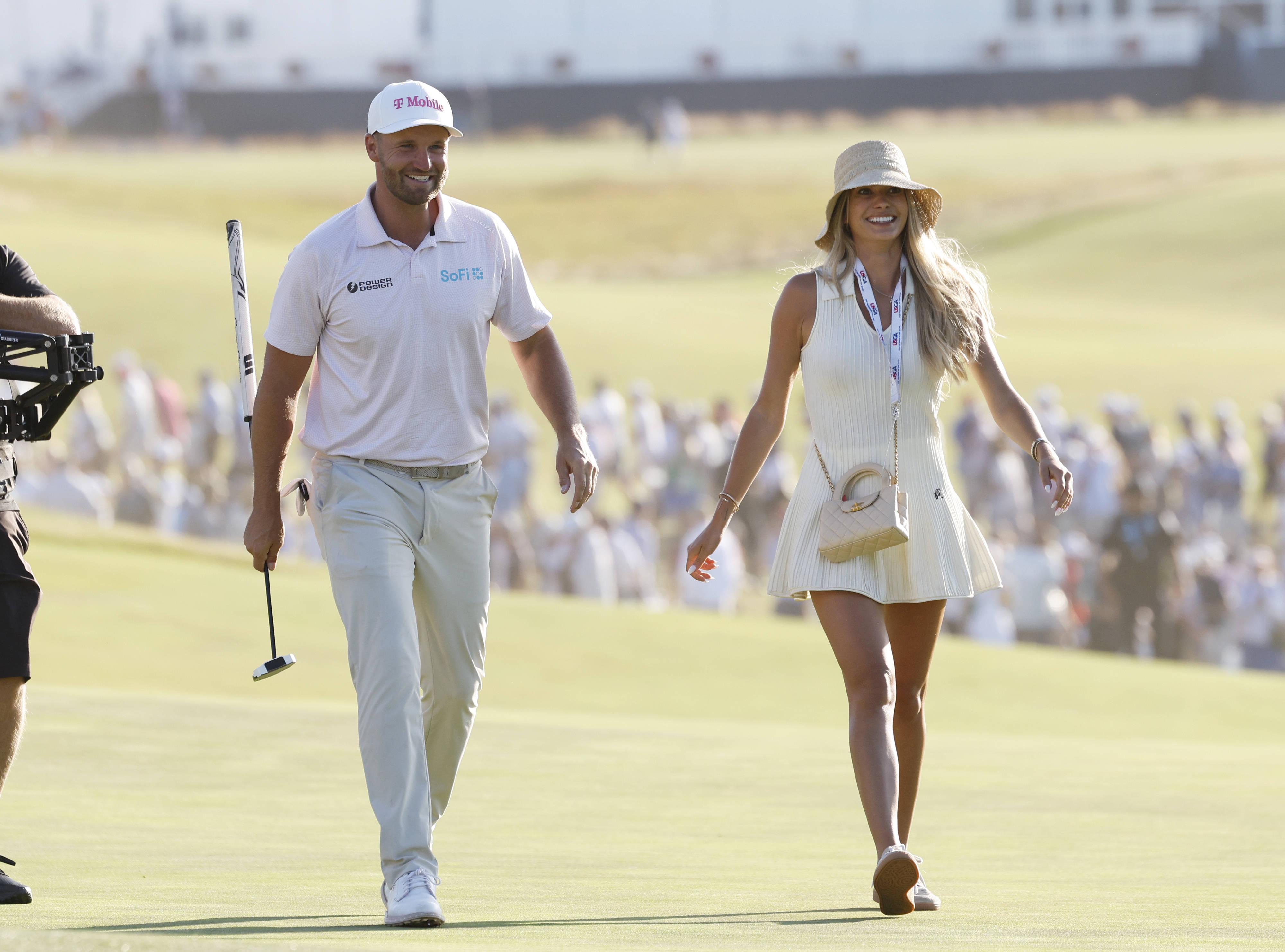 Wyndham Clark e Emily Tanner no US Open. Foto IMAGO