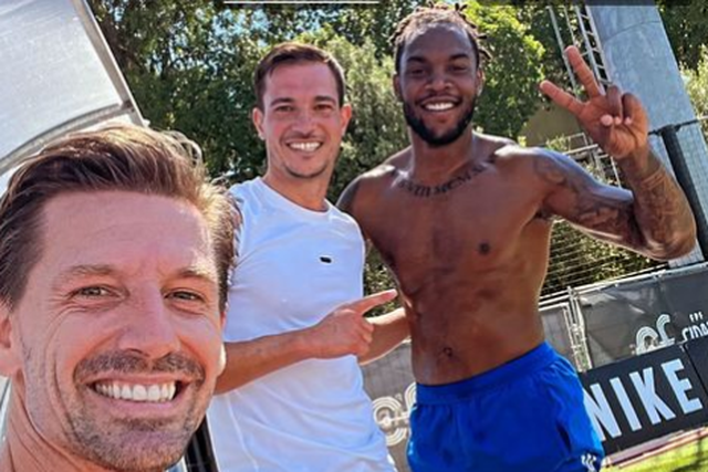 Renato Sanches a treinar com Adrien Silva e Cédric Soares em Portugal