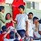 Rui Costa e João Félix cumprimentam-se no Seixal, num jogo de juniores, em maio de 2022