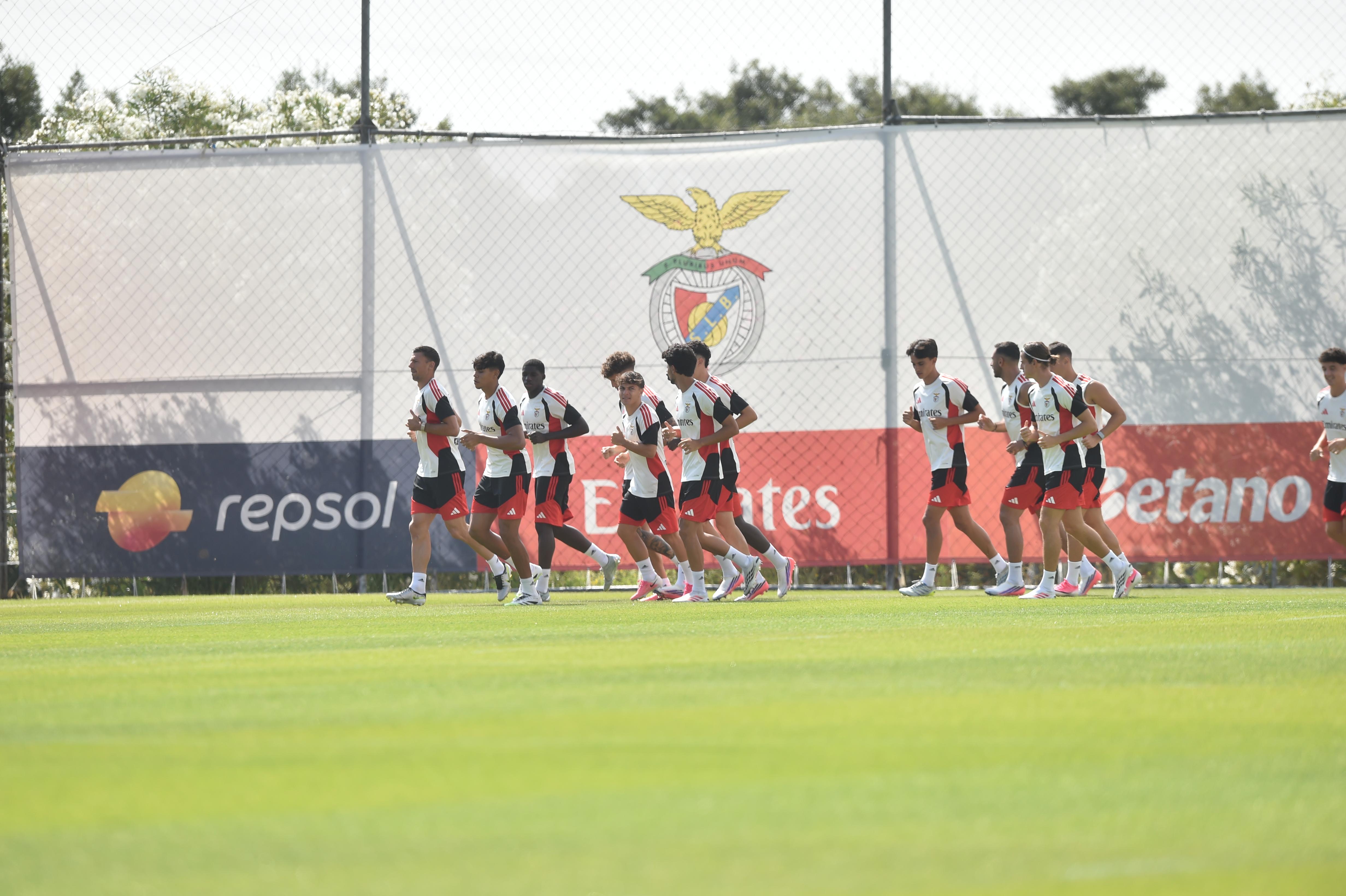Treino no Benfica Campus antes do jogo com o St. Gallen - Foto: A BOLA/Miguel Nunes