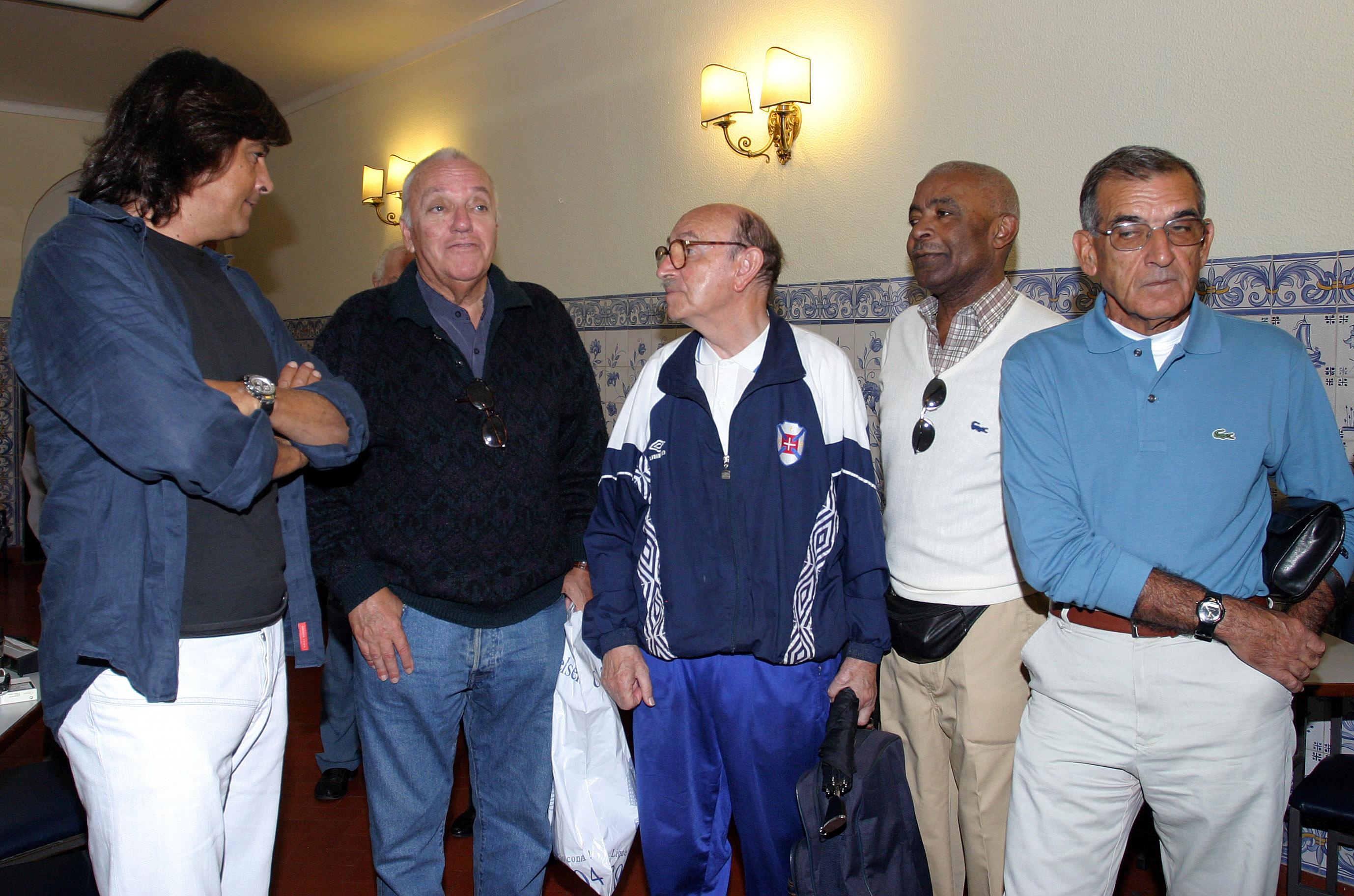 Luís Represas, Francisco Nicholson, João Silva e Vicente na apresentação da corrida das Salésias ao Restelo, em setembro de 2006 - Foto: A BOLA/Gonçalo Lobo Pinheiro