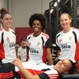 Diana Gomes, Diana Silva, Marit Lund e Catarina Amado no dia 1 da pré-época - Foto: SL Benfica