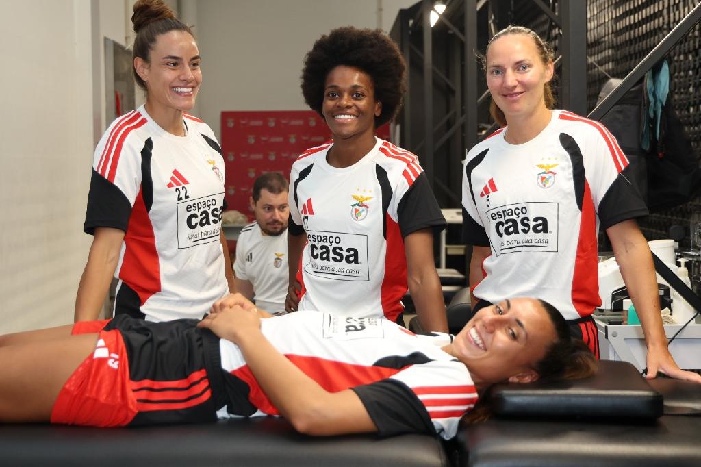 Diana Gomes, Diana Silva, Marit Lund e Catarina Amado no dia 1 da pré-época - Foto: SL Benfica