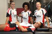 Diana Gomes, Diana Silva, Marit Lund e Catarina Amado no dia 1 da pré-época - Foto: SL Benfica