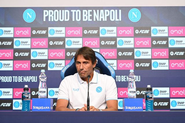 Antonio Conte na conferência de imprensa de antevisão ao jogo com Sassuolo Foto: SSC Napoli