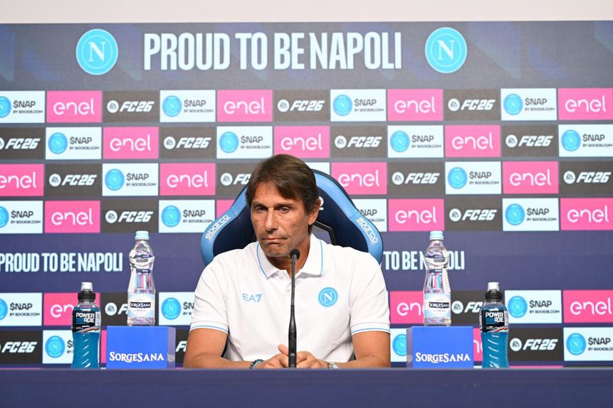 Antonio Conte na conferência de imprensa de antevisão ao jogo com Sassuolo Foto: SSC Napoli