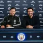 Rúben Dias com o diretor desportivo Hugo Viana