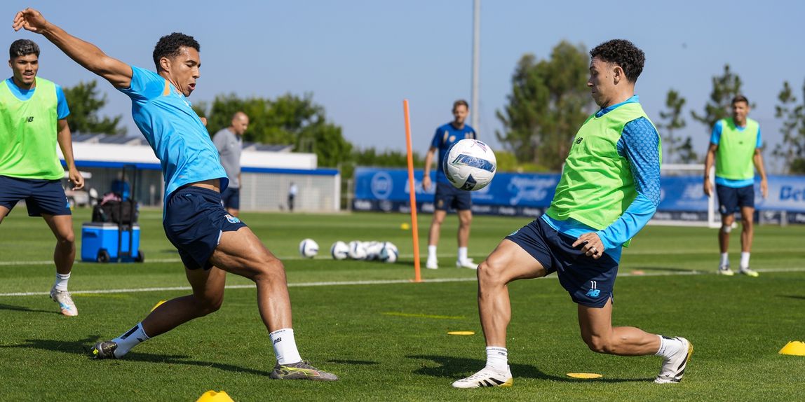 Plantel azul e branco focado no duelo com os gansos (Foto: FC Porto)
