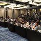 Imagem de uma conferência de imprensa realizada em Seul, Coreia do Sul, onde o Barcelona jogou na pré-época