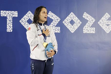 Camila Rebelo fez soar 'A Portuguesa' com a conquista do ouro nos 200m costas      Fotografia COP