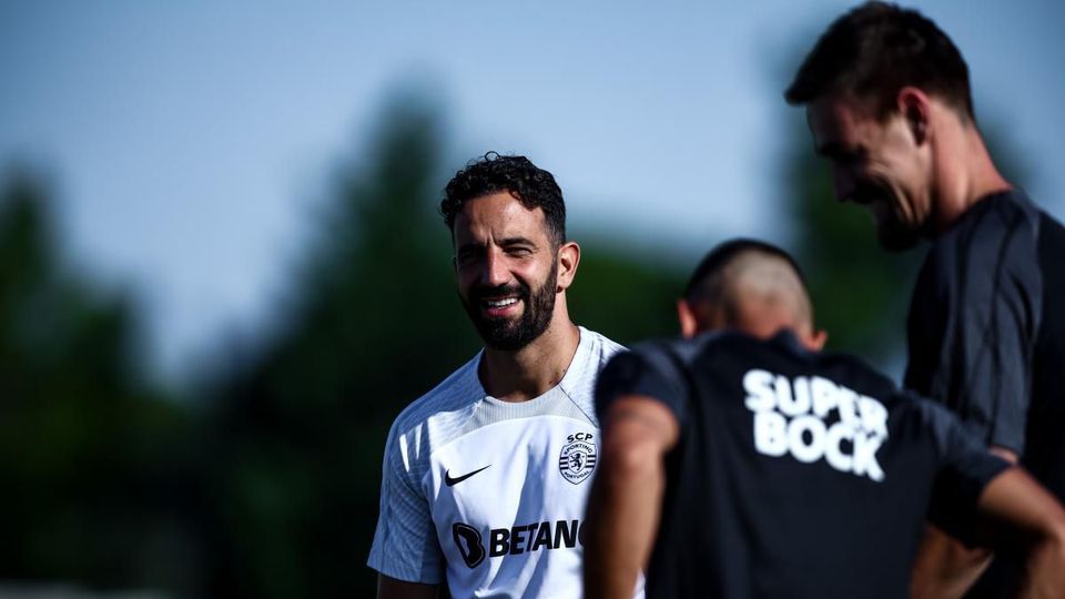 Chico Lamba e Tiago Ferreira no treino do Sporting