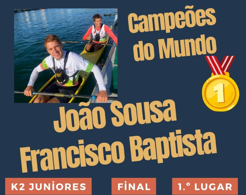 Canoagem: João Sousa e Francisco Baptista campeões do mundo em K2 júnior