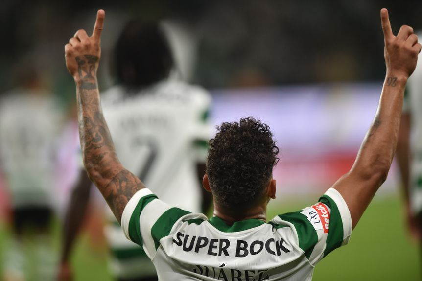 Luis Suárez a celebrar o golo ao Moreirense