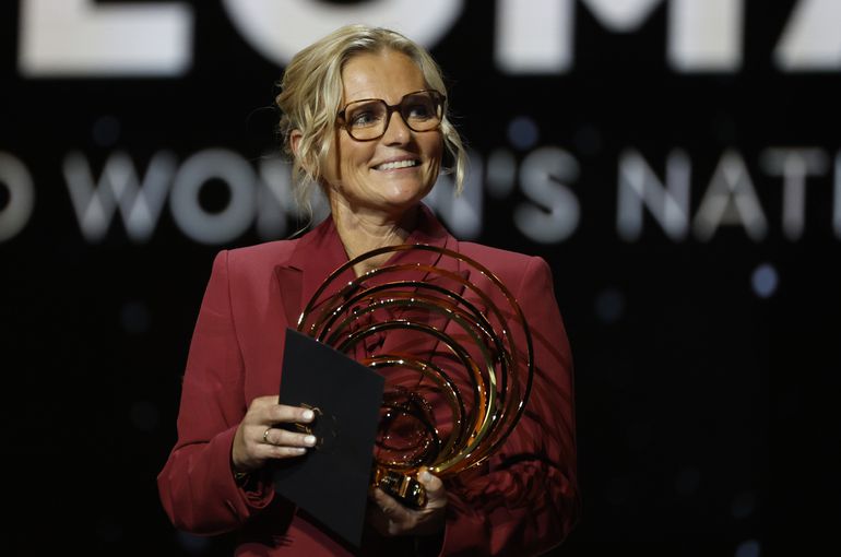 Sarina Wiegman venceu o Troféu Johan Cruyff feminino - Foto: Mohammed Badra/EPA