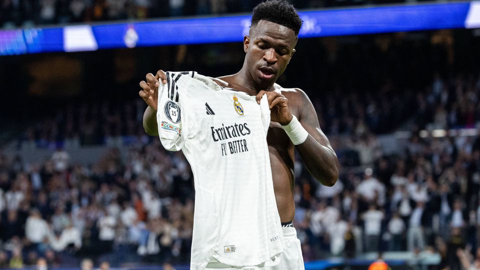 Vinicius Jr teve noite de gala e marcou três dos cinco golos do Real Madrid