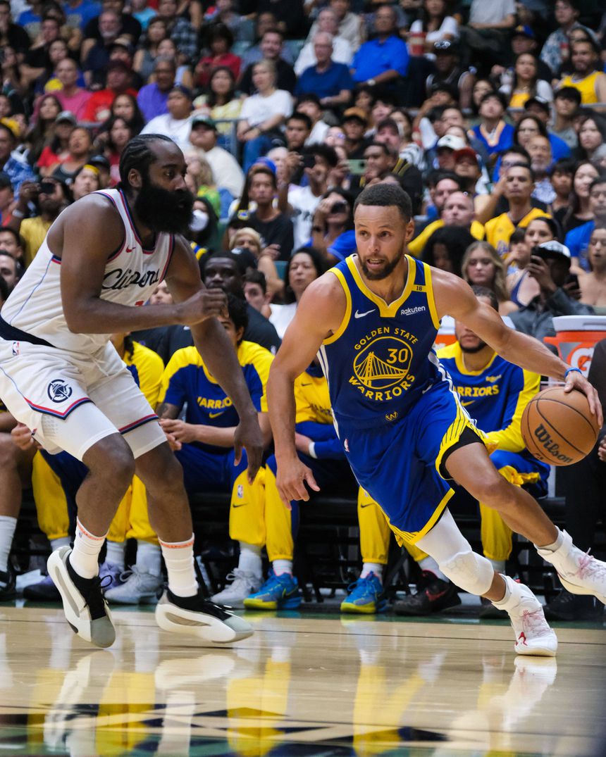 Stephen Curry em ação pelos Golden State Warriors