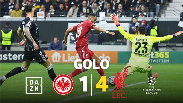Três toques e... vão quatro golos do Liverpool em Frankfurt