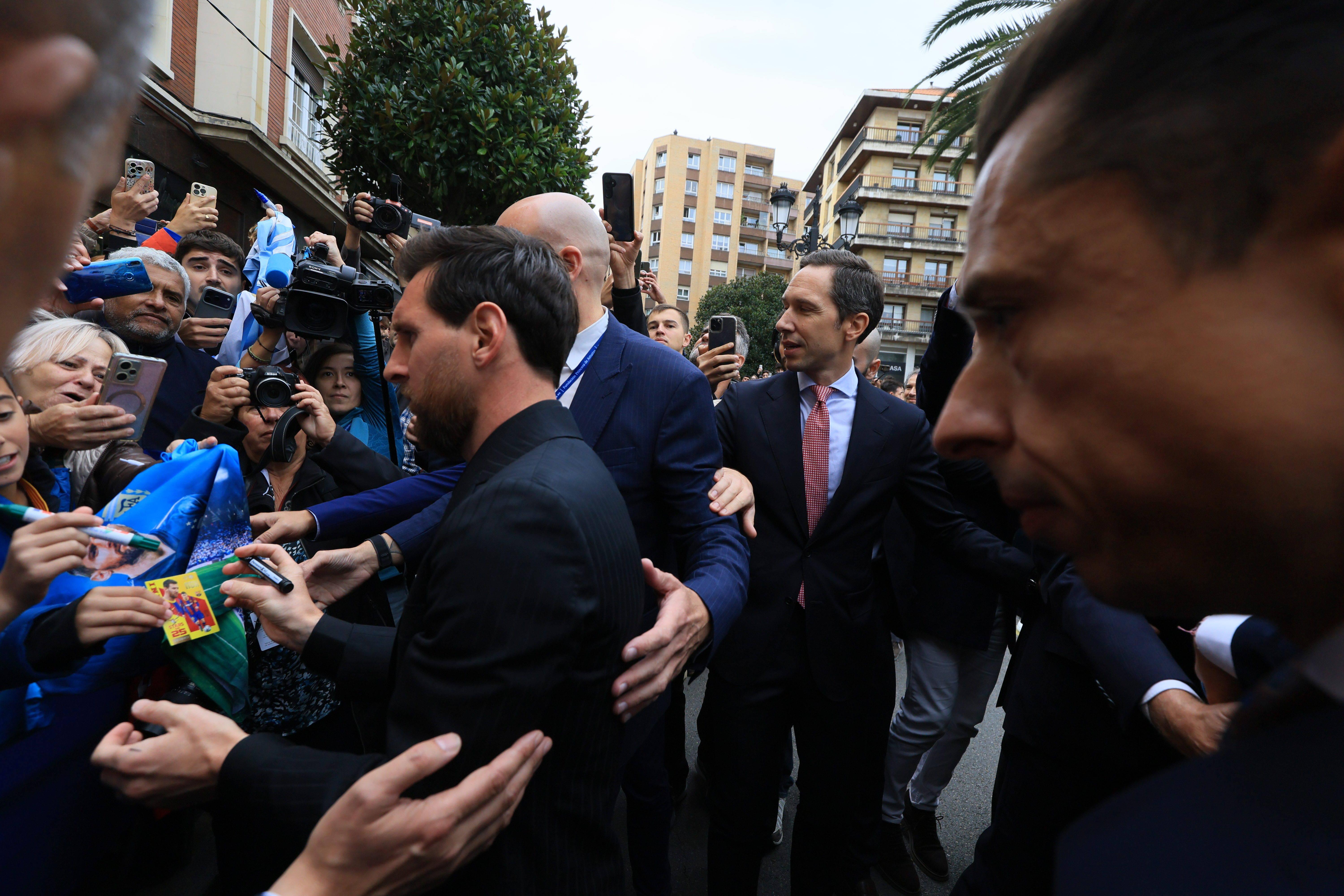 Lionel Messi no Hotel de la Reconquista, em Oviedo, para participar na edição de 2026 dos Prémios Princesa das Astúrias