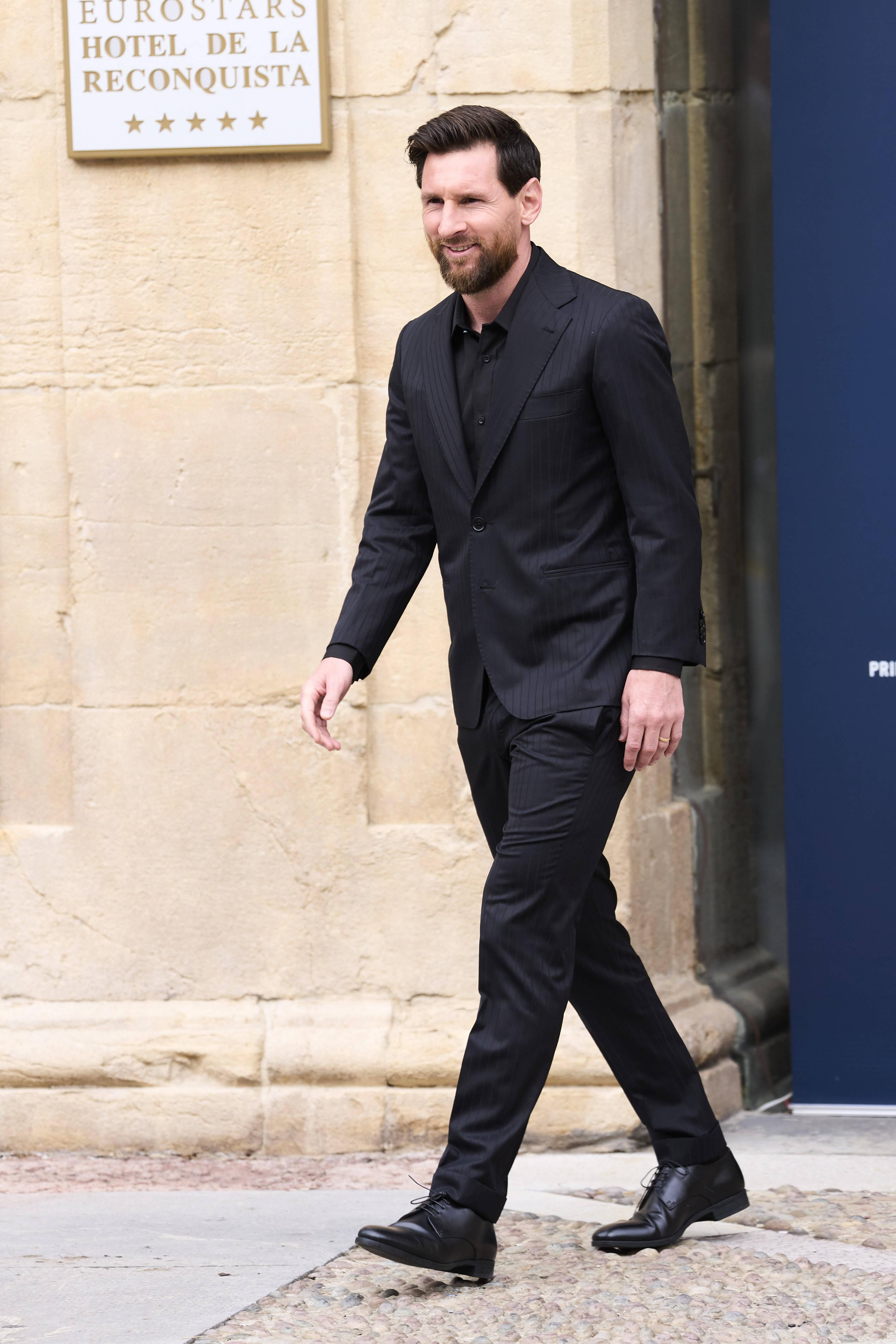 Lionel Messi no Hotel de la Reconquista, em Oviedo, para participar na edição de 2026 dos Prémios Princesa das Astúrias