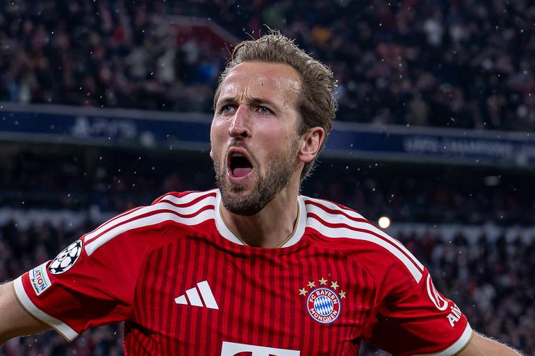 2.º - Harry Kane - 10 jogos consecutivos a marcar na Champions, pelo Bayern (a partir de janeiro de 2026)