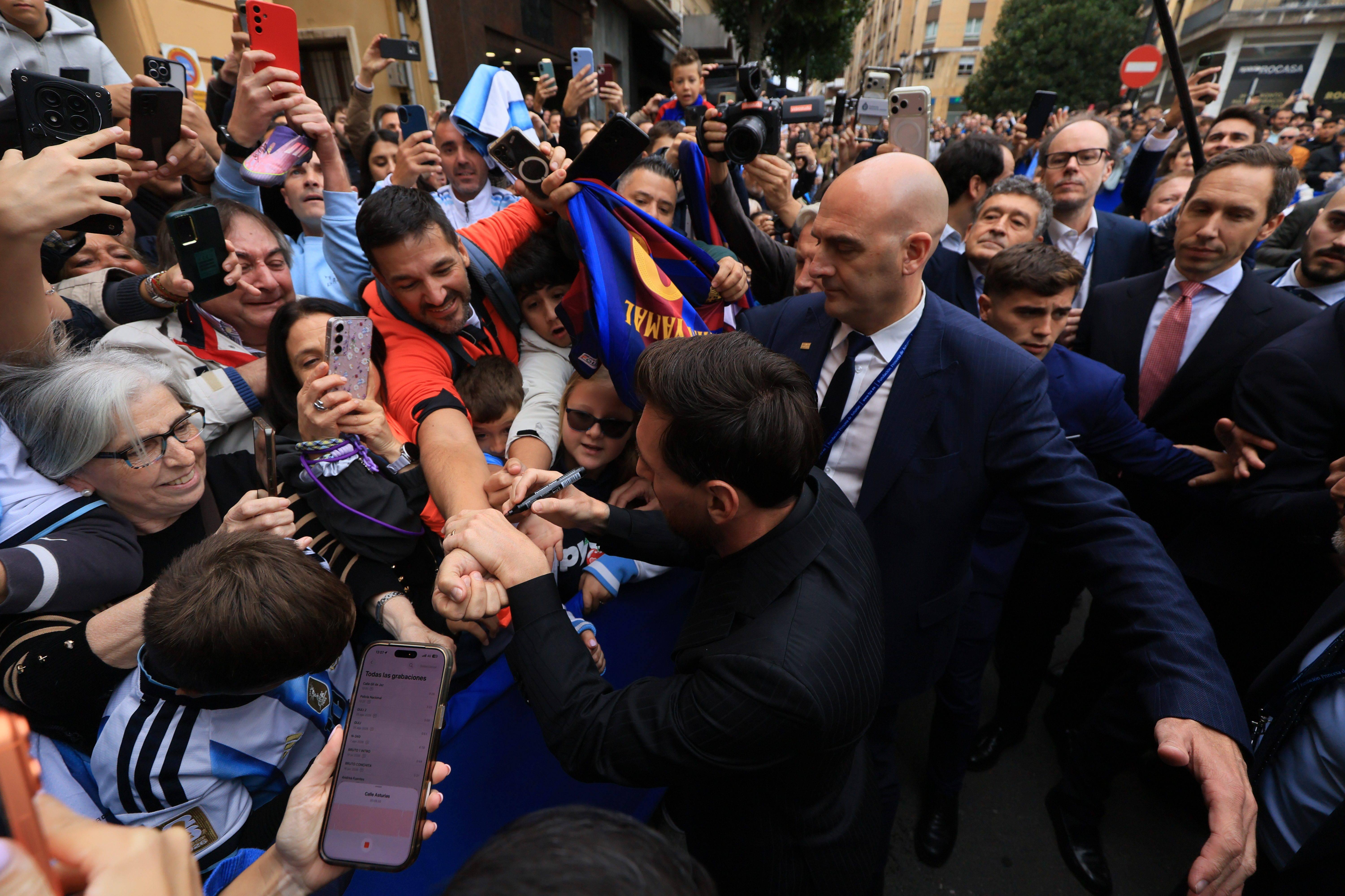 Lionel Messi no Hotel de la Reconquista, em Oviedo, para participar na edição de 2026 dos Prémios Princesa das Astúrias