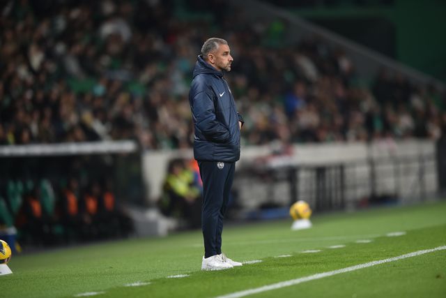 Rui Borges, no banco do Sporting - Foto: Miguel Nunes