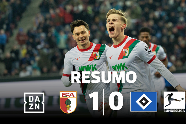 Mesmo com 10, Augsburgo vence portugueses do Hamburgo (resumo)