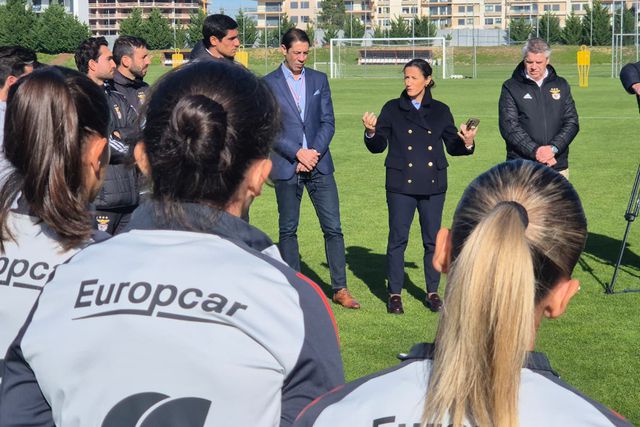 A apresentação de Mónica Jorge ao plantel - Foto: SL Benfica