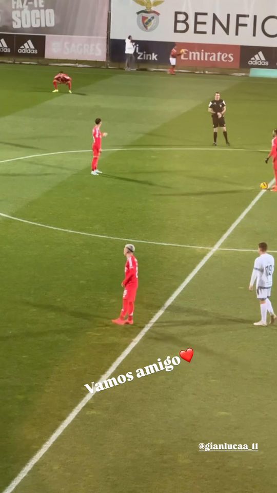 Di María foi ver o amigo Prestianni a jogar pelo Benfica B