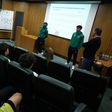 Quenda e João Simões foram palestrantes numa ação de ética destinada aos jovens de sub-14 e 15 da Academia leonina