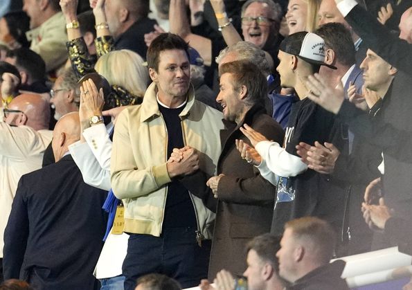 Tom Brady e Beckham num jogo do Birmingham (Imago)