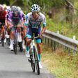 Afonso Eulálio, 23 anos, ao ataque no Tour Down Under, na Austrália. Foto Team Bahrain Victorious