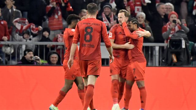 Festejos dos jogadores do Bayern